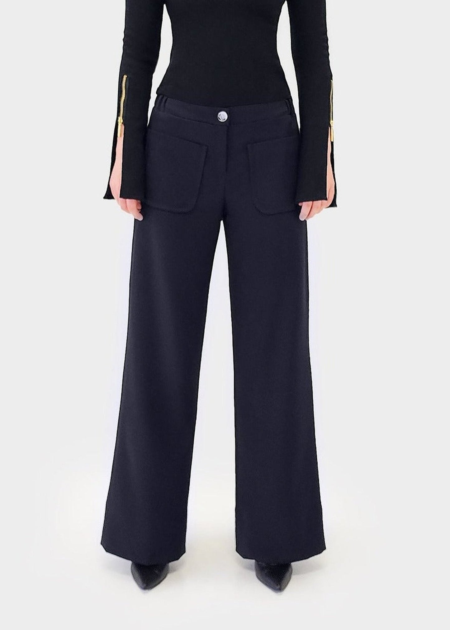 Liz Patch Pockets Straight Fit Trousers