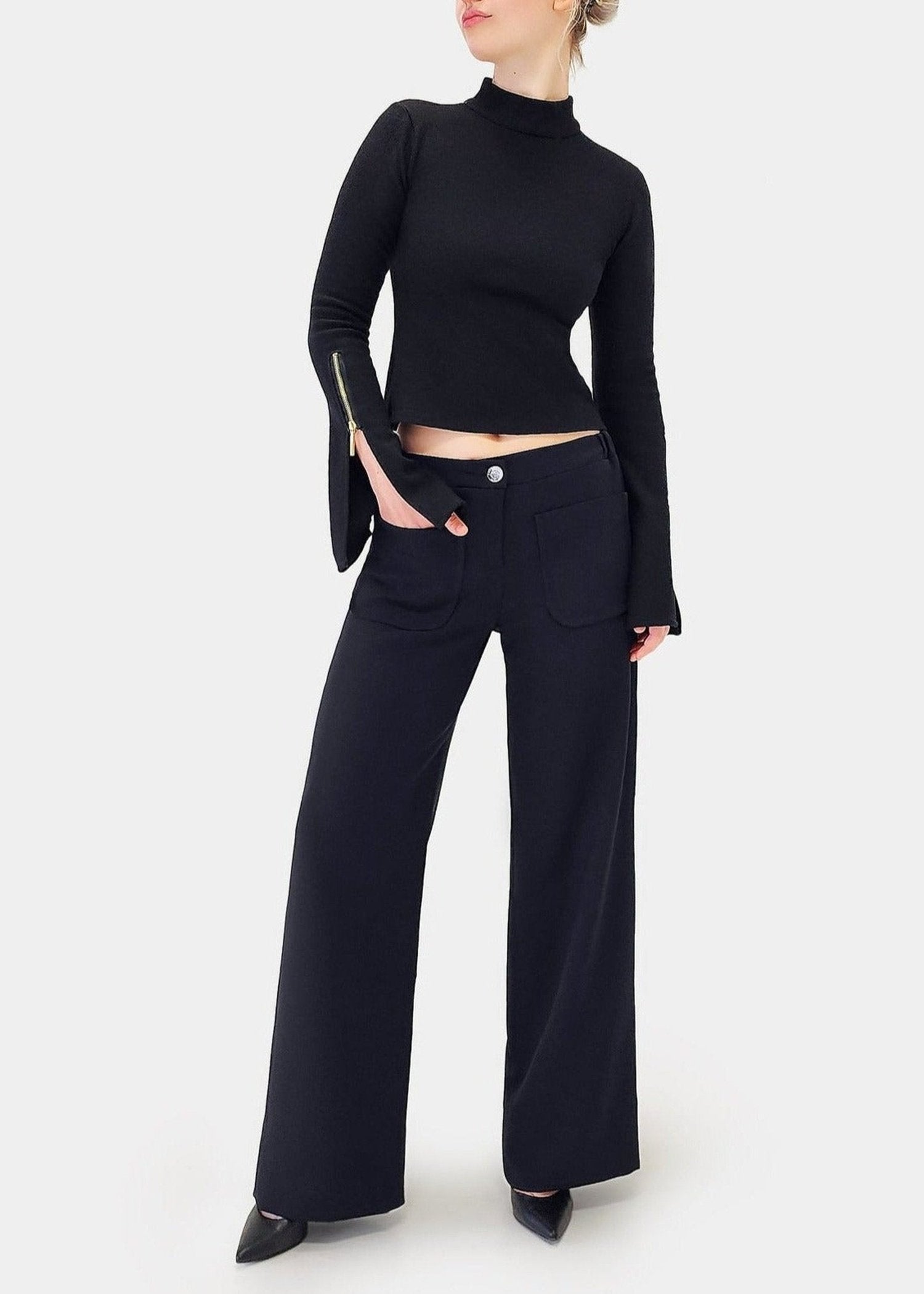 Liz Patch Pockets Straight Fit Trousers