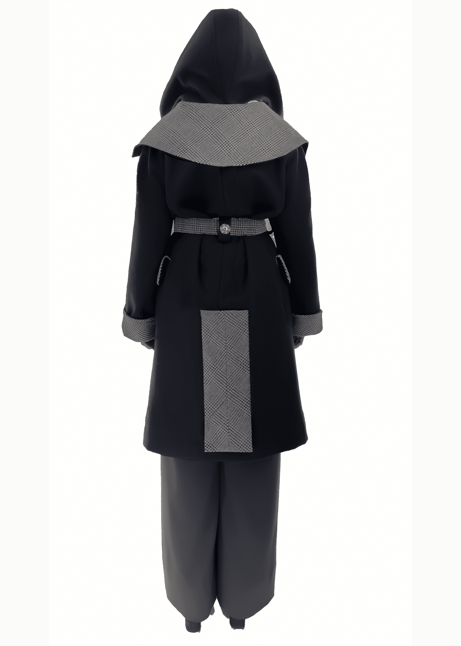 Chelsea Glen Plaid Hooded Wrap Wool Coat